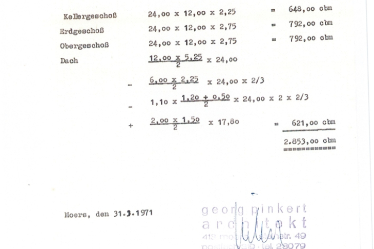 Berechnung des umbauten Raumes