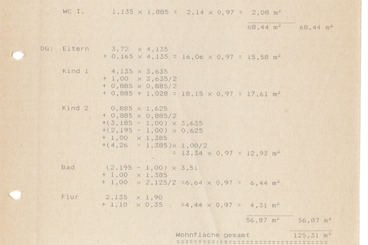 Wohn- und Nutzflächenberechnung S. 2