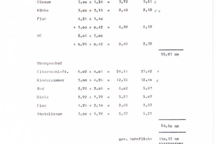 Wohnflächenberechnung