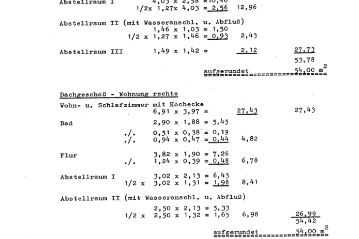 Wohnflächenberechnung