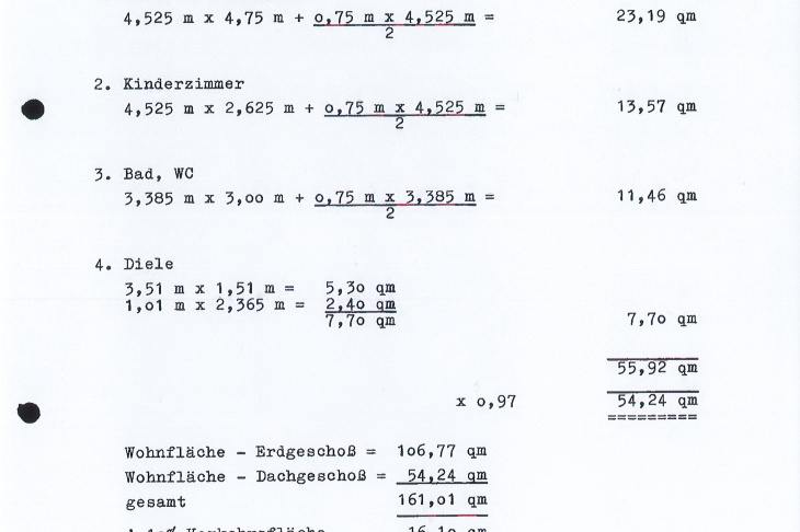 Wohnflächenberechnung DG