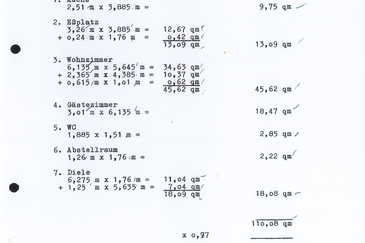 Wohnflächenberechnung EG